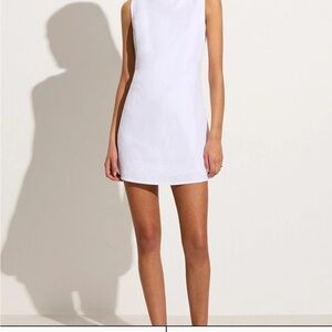 White Sleeveless Dress with Side Ties